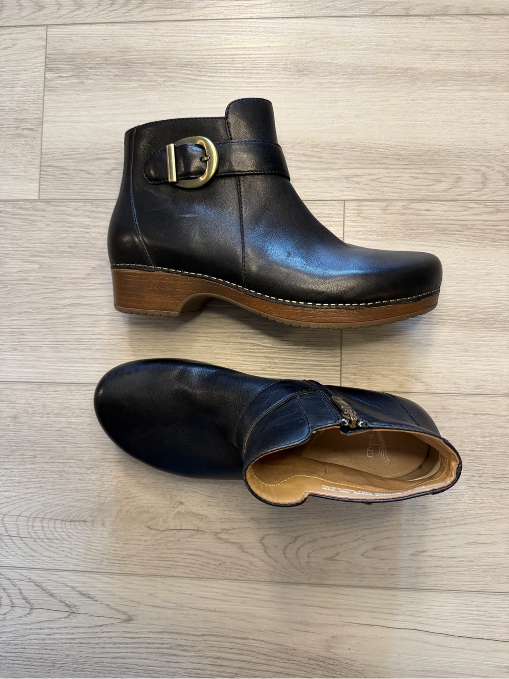 Dansko Ankle Boot 9441-507800 Brennan Leather Black Lagenlook Women’s 12 Sz 42 - Picture 3 of 14